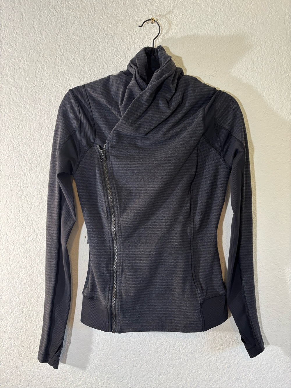 Lululemon Bhakti Yoga Jacket Luon Pique Black Dark Slate Black Size 6 - Picture 7 of 14